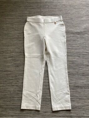 Rafaella Comfort   White Knit Pull On Ankle Pant  8  New without Tag